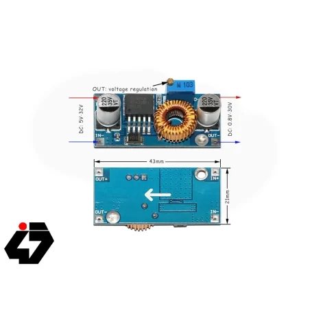 ماژول مبدل DC-DC کاهنده 5 آمپر XL4005