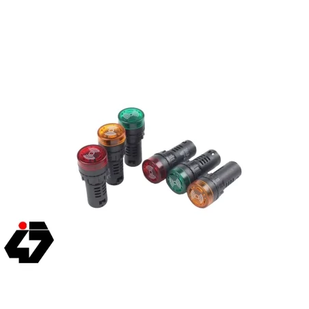 چراغ سیگنال بازردار AC220V قرمز گرد مدل AD16-22SM