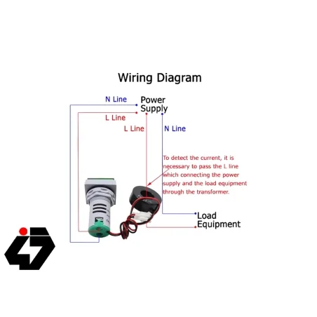 ولتمتر و آمپرمتر چراغ سیگنالی AC500V-100A قرمز گرد مدل AD16-22FVA