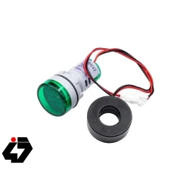 ولتمتر و آمپرمتر چراغ سیگنالی AC500V-100A سبز گرد مدل AD16-22FVA