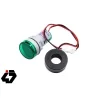 ولتمتر و آمپرمتر چراغ سیگنالی AC500V-100A سبز گرد مدل AD16-22FVA