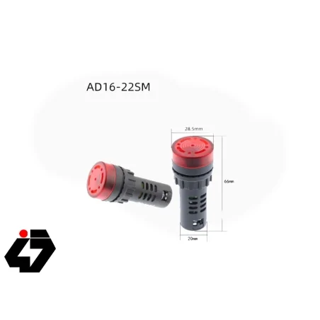 چراغ سیگنال بازردار AC220V قرمز گرد مدل AD16-16SM