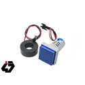 ولتمتر، آمپرمتر و فرکانس متر چراغ سیگنالی AC500V-100A-70Hz آبی مربعی مدل AD16-22VAHZS