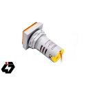 ولتمتر و آمپرمتر چراغ سیگنالی AC500V-100A زرد مربعی مدل AD16-22FVA