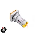 ولتمتر و آمپرمتر چراغ سیگنالی AC500V-100A زرد مربعی مدل AD16-22FVA