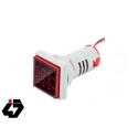 ولتمتر و آمپرمتر چراغ سیگنالی AC500V-100A قرمز مربعی مدل AD16-22FVA