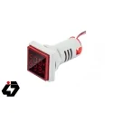 ولتمتر و آمپرمتر چراغ سیگنالی AC500V-100A قرمز مربعی مدل AD16-22FVA