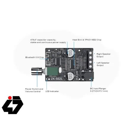 ماژول بلوتوث ZK-502L با توان خروجی متغیر