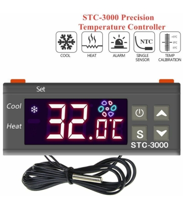 ترموستات صنعتی 12VDC دیجیتال STC-3000