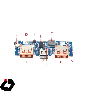 ماژول ساخت پاوربانک Fast Charge دارای Type-C  USB مدل LX-LBU2C