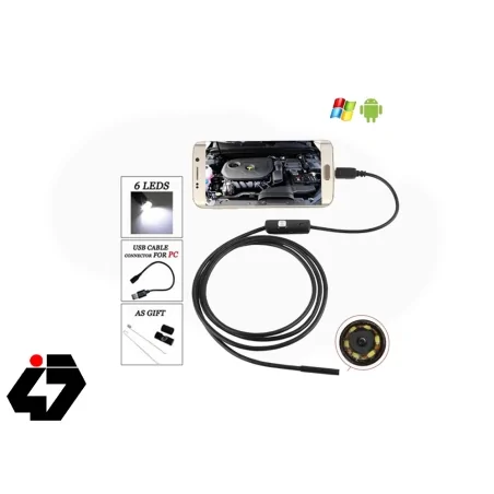 دوربین ( آندوسکوپ ) 1.3 مگاپیکسل لنز 7mm کابل 5 متر ارتباط USB سازگار با ویندوز و اندروید