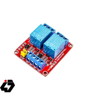 ماژول رله 2 کانال 12 ولت (برد قرمز)
