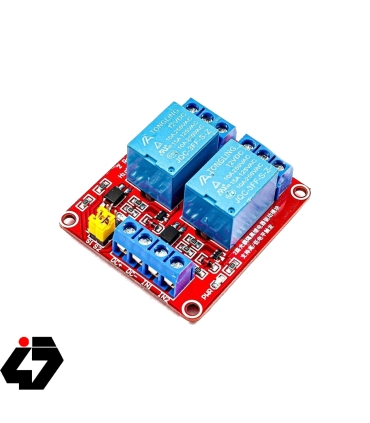 ماژول رله 2 کانال 12 ولت (برد قرمز)