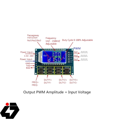 ماژول PWM 3 کاناله HW-752 به همراه نمایشگر