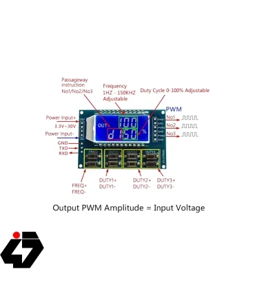 ماژول PWM 3 کاناله HW-752 به همراه نمایشگر