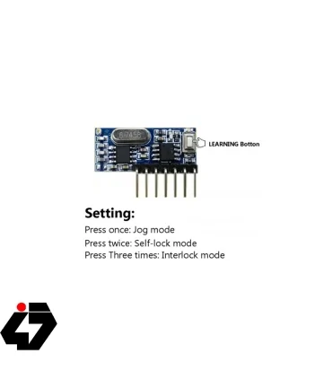 گیرنده ریموت 4 کاناله ASK 315MHz سوپرهترودین مدل RX480