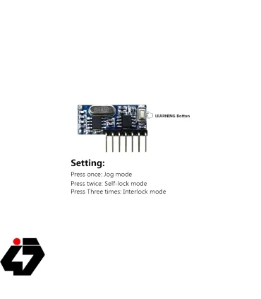 گیرنده ریموت کد لرن 4 کاناله ASK 433MHz سوپرهترودین RX480