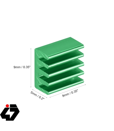 قیمت هیت سینک مخصوص پردازنده و تراشه های SMD سبز سایز 9x9x5mm