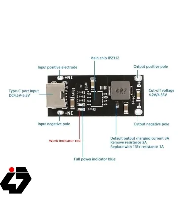 ماژول شارژر باتری 3 آمپر فست شارژ IP2312