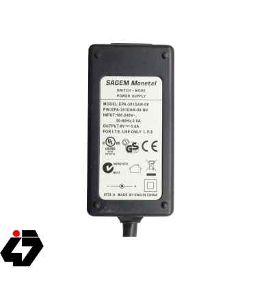 قیمت آداپتور 8 ولت 3.6 آمپر بین راهی 8V-3.6A مارک SAGEM