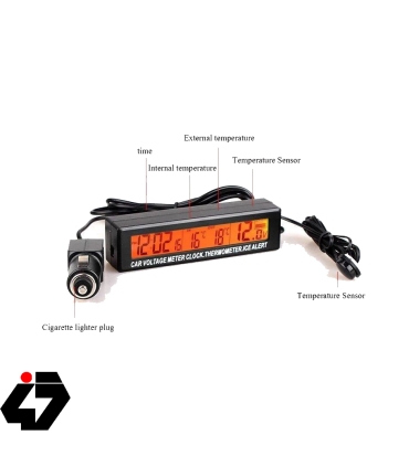 دماسنج و ساعت دیجیتال خودرو EC88