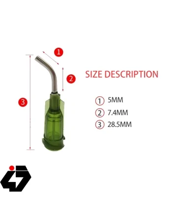 نازل (سوزن) 21G بنفش سرکج مخصوص سرنگ های قلع و خمیر فلاکس