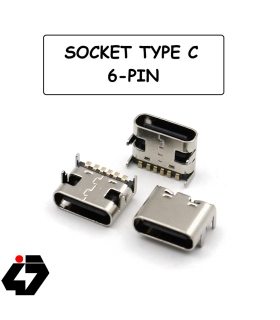 کانکتور Type-C مادگی 6pin با هولدر 4 پایه