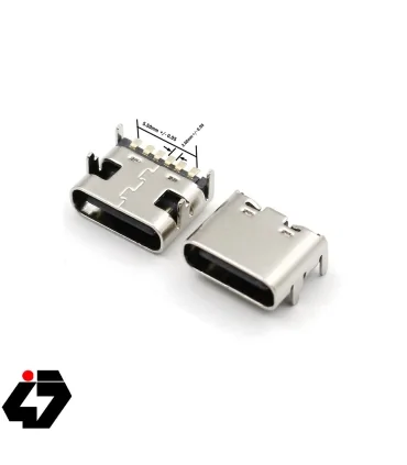 سوکت Type-C مادگی 6pin با هولدر 4 پایه