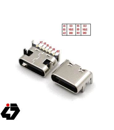 فیش Type-C مادگی 6pin با هولدر 4 پایه