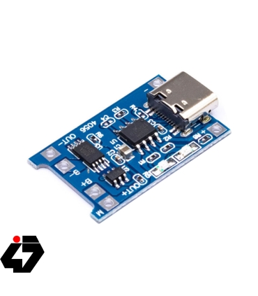 ماژول شارژر باتری لیتیومی 1 آمپر TP4056 دارای محافظ با ورودی USB TYPE-C