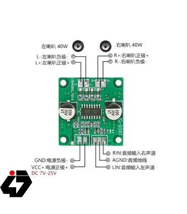 ماژول آمپلی فایر JQ-D503 2X40W