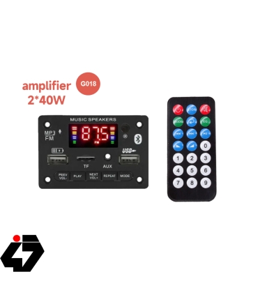 پخش کننده MP3 PLAYER پنلی بلوتوثی دارای آمپلی فایر مدل KH-G018