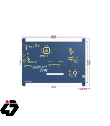 قیمت نمایشگر 7 اینچ لمسی دارای ورودی HDMI مناسب برای انواع برد های دارای پورت HDMI شرکت WAVESHARE