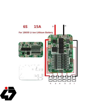 قیمت ماژول محافظ شارژ باتری ليتيومی 6 سل 12A (برد سبز)