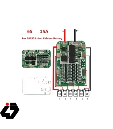 قیمت ماژول محافظ شارژ باتری ليتيومی 6 سل 12A (برد سبز)