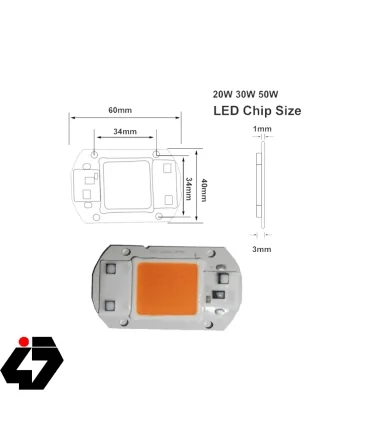 قیمت LED COB مخصوص رشد گیاه 20W 220V با درایور داخلی