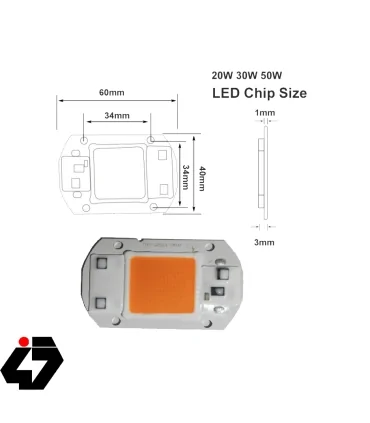 قیمت LED COB مخصوص رشد گیاه 50W 220V با درایور داخلی