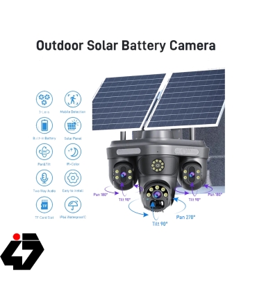 مینی اسپید دام سه لنز سیم کارتی سولار (پنل خورشیدی) 3مگاپیکسل اوکم پرو