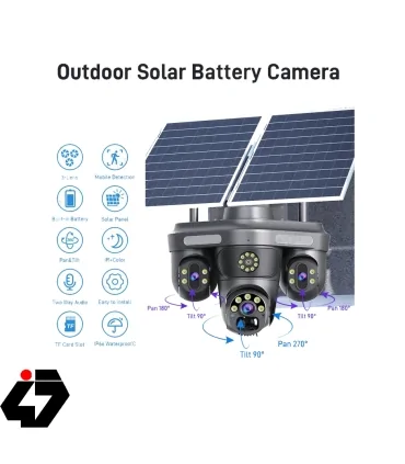 مینی اسپید دام سه لنز سیم کارتی سولار (پنل خورشیدی) 3مگاپیکسل اوکم پرو