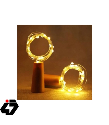 ریسه LED مفتولی سفید آفتابی دو متری طرح درب بطری