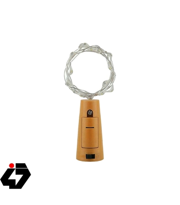 قیمت ریسه LED مفتولی سفید آفتابی دو متری طرح درب بطری