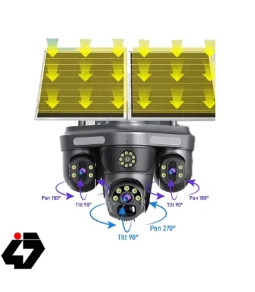 نمای جلو دوربین خورشیدی سه لنز سیمکارتی