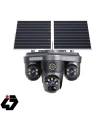دوربین مداربسته سیم کارتی سولار سه لنز چرخشی 3 مگاپیکسل با پنل خورشیدی اپلیکیشن O-KAM PRO