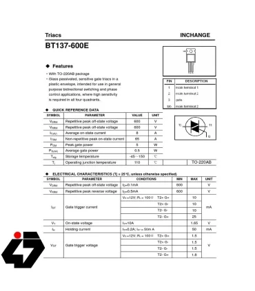 دیتاشیت ترایاک BT137-600