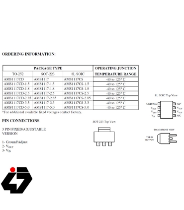 دیتاشیت ماژول رگولاتور ولتاژ 5 ولت DC به DC با تراشه AMS1117