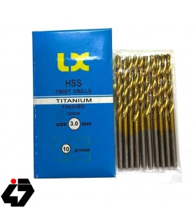 مته سایز 3mm تیتانیومی برند LX طلایی