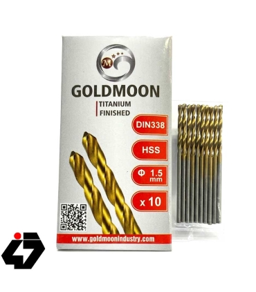 مته سایز 1.5mm تیتانیومی برند GOLDMOON طلایی