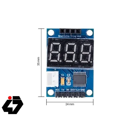 برد راه انداز ماژول اولتراسونیک SR04 با نمایشگر سون سگمنت
