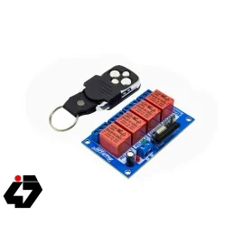 فرستنده گیرنده 4 کاناله صنعتی 433MHZ رادیویی با ریموت کد لرن ایرانیک