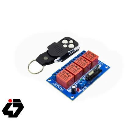 فرستنده گیرنده 4 کاناله صنعتی 433MHZ رادیویی با ریموت کد لرن ایرانیک